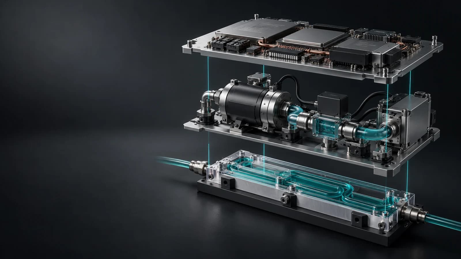 Coolant sensing, hydraulic equipment and compute as connected operating layers