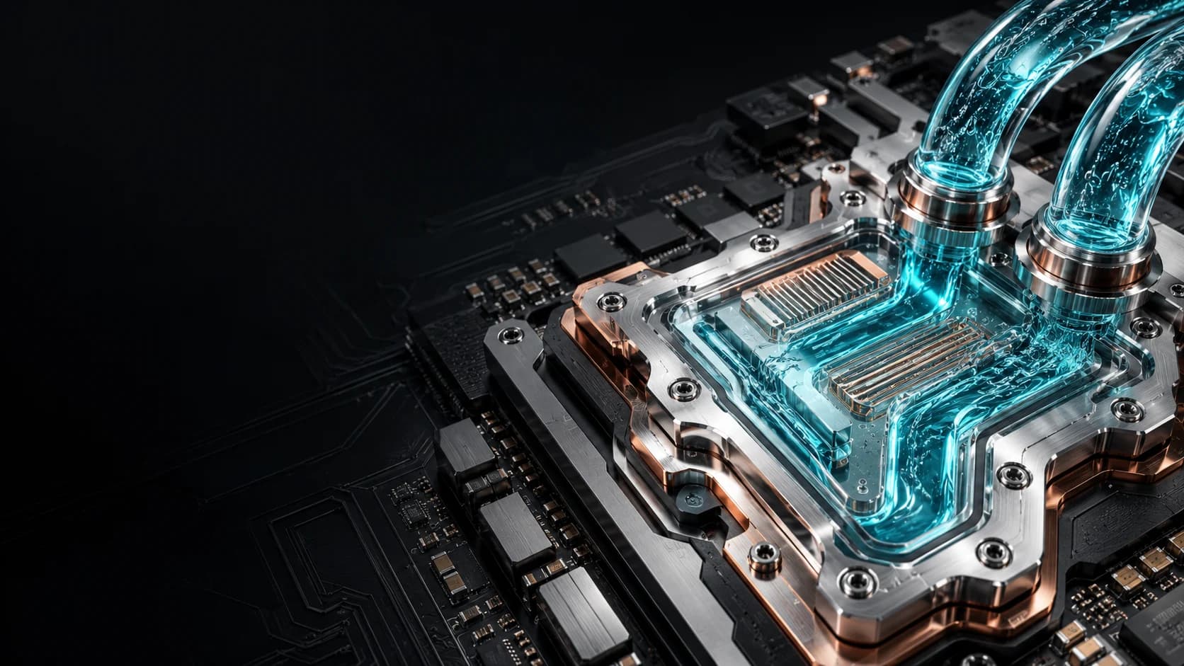 Liquid cooling around an accelerator cold plate