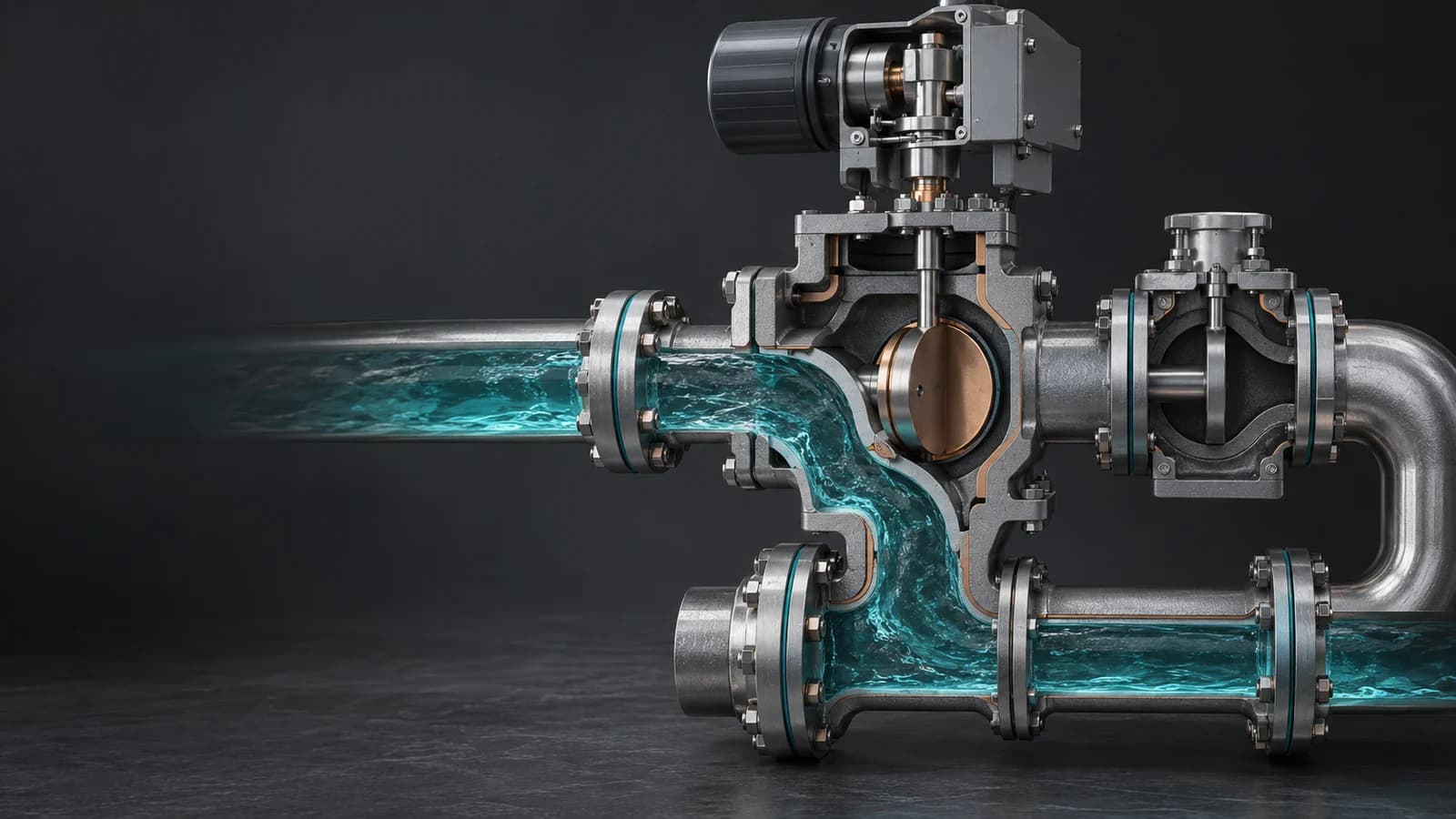 A controlled valve and bypass redirecting coolant through an open flow path