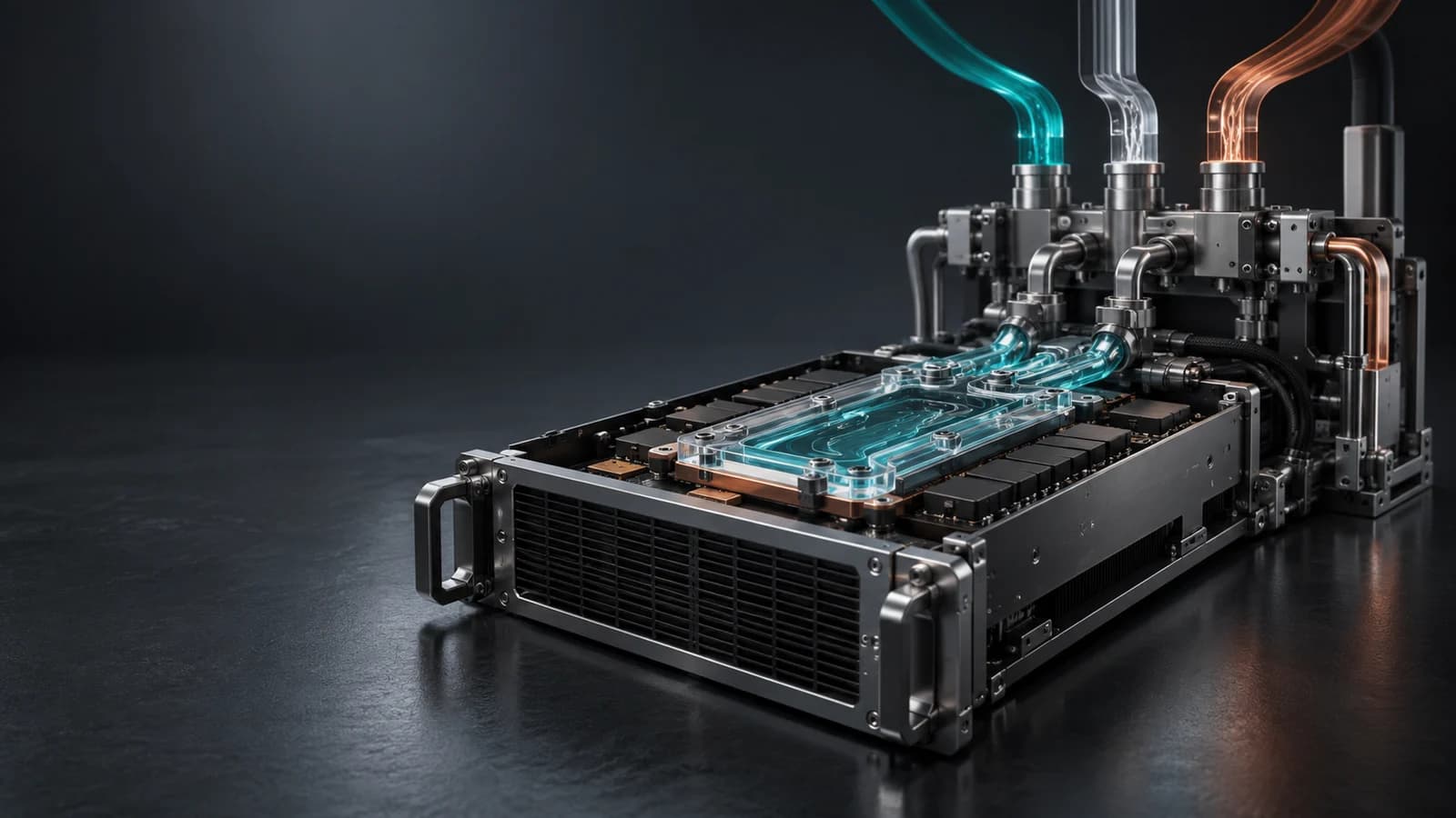 Coolant, hydraulic and thermal evidence connected around a liquid-cooled compute tray